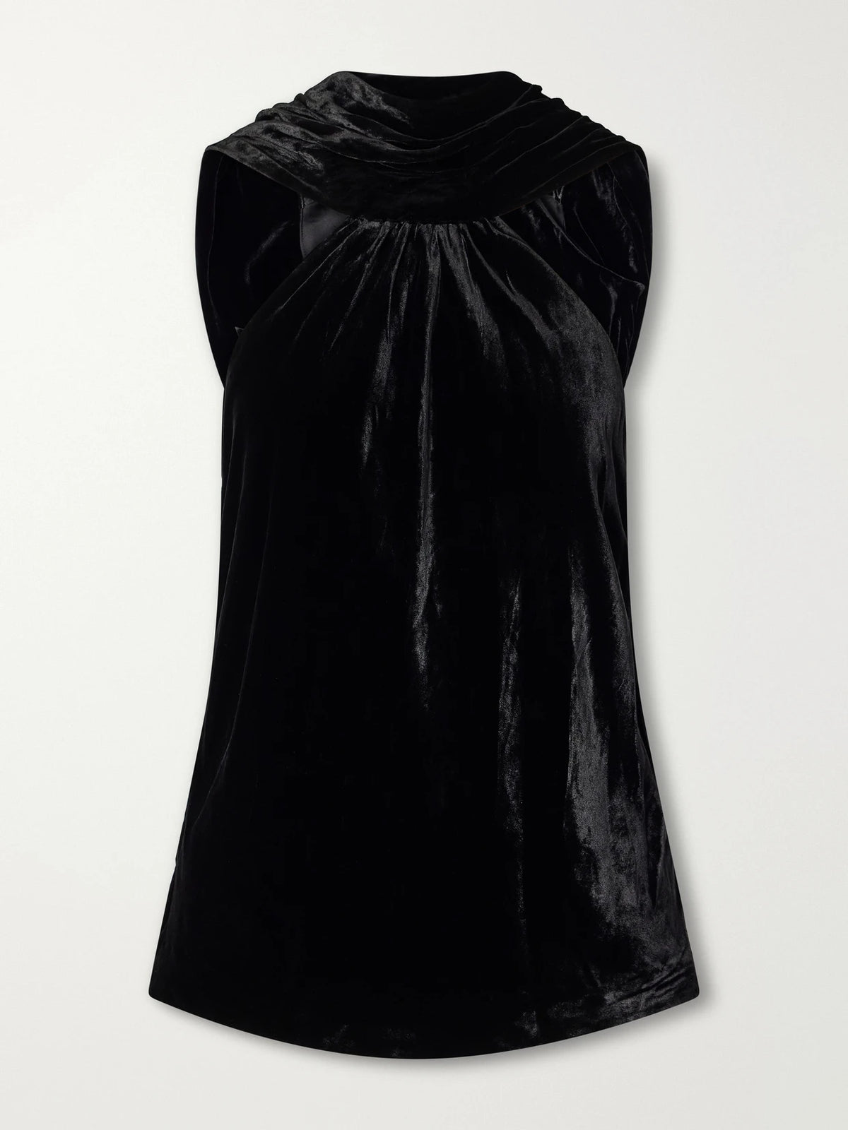 SIMKHAI Scarlett Cape-effect Draped Velvet Blouse