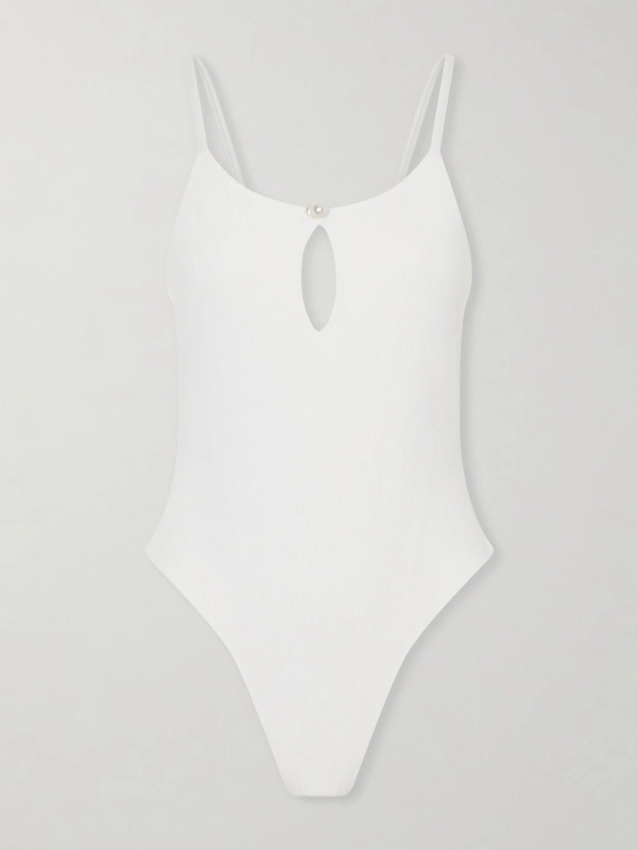 Pearl Cutout Ribbed Swimsuit