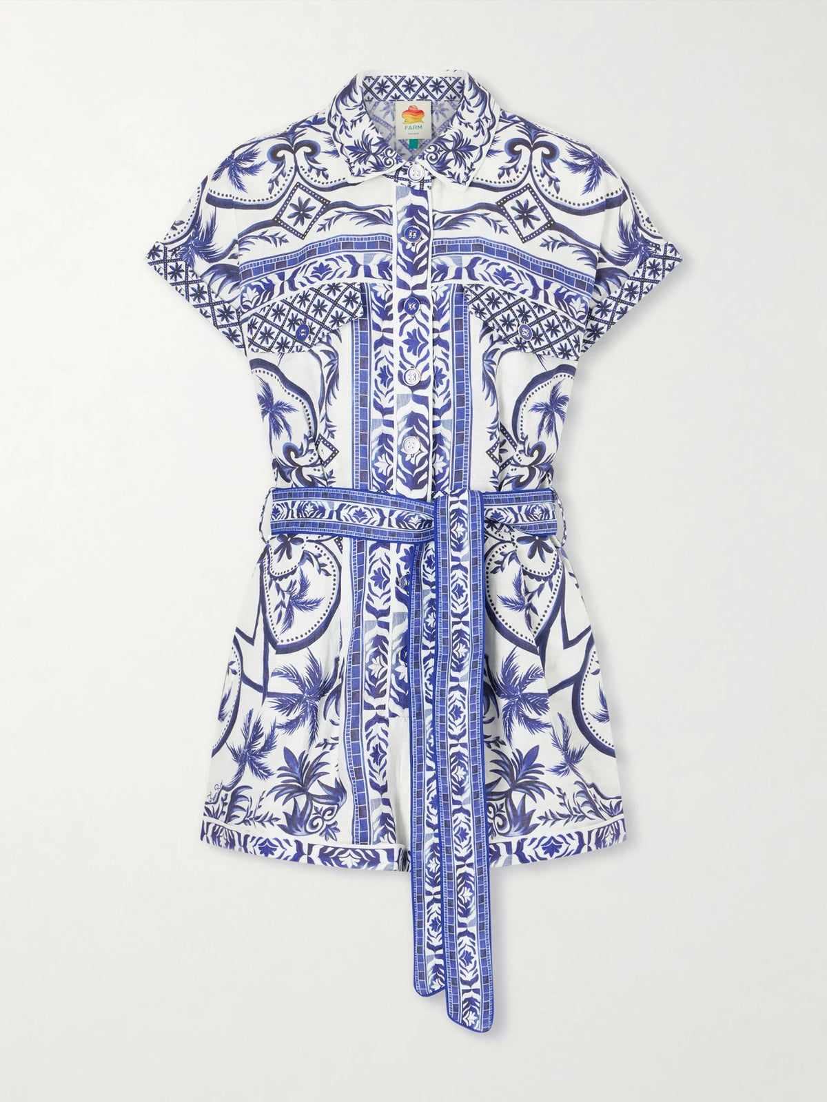 Farm Rio Wonderful City Printed Linen Jumpsuit