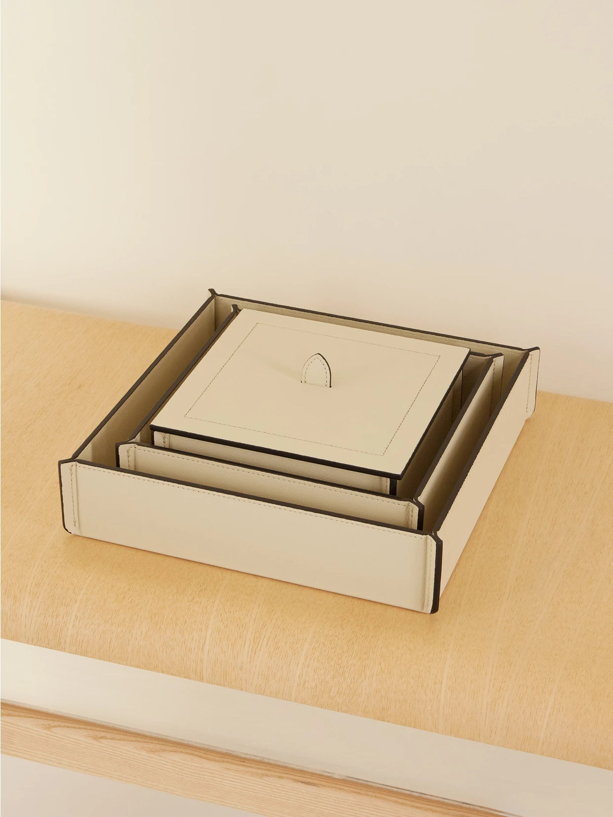 Set Of Three Leather Boxes