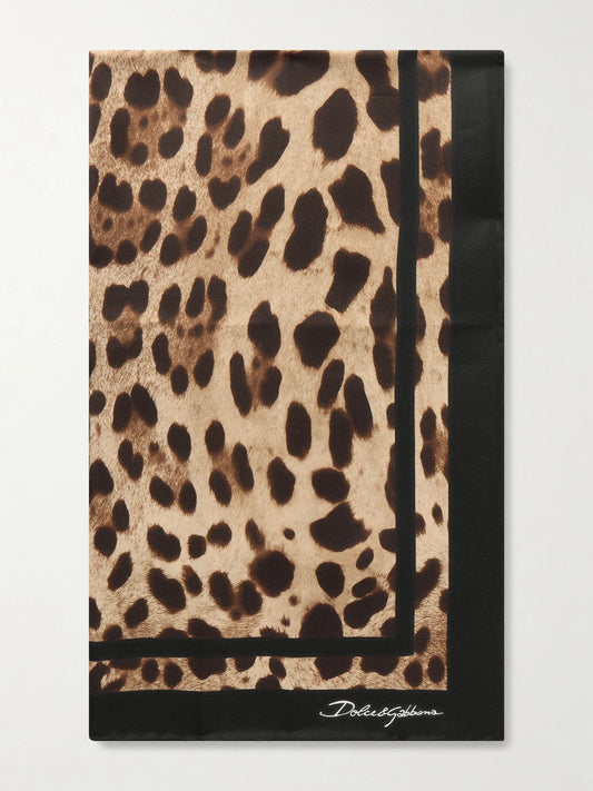 Dolce & Gabbana Leopard-print Silk-twill Scarf