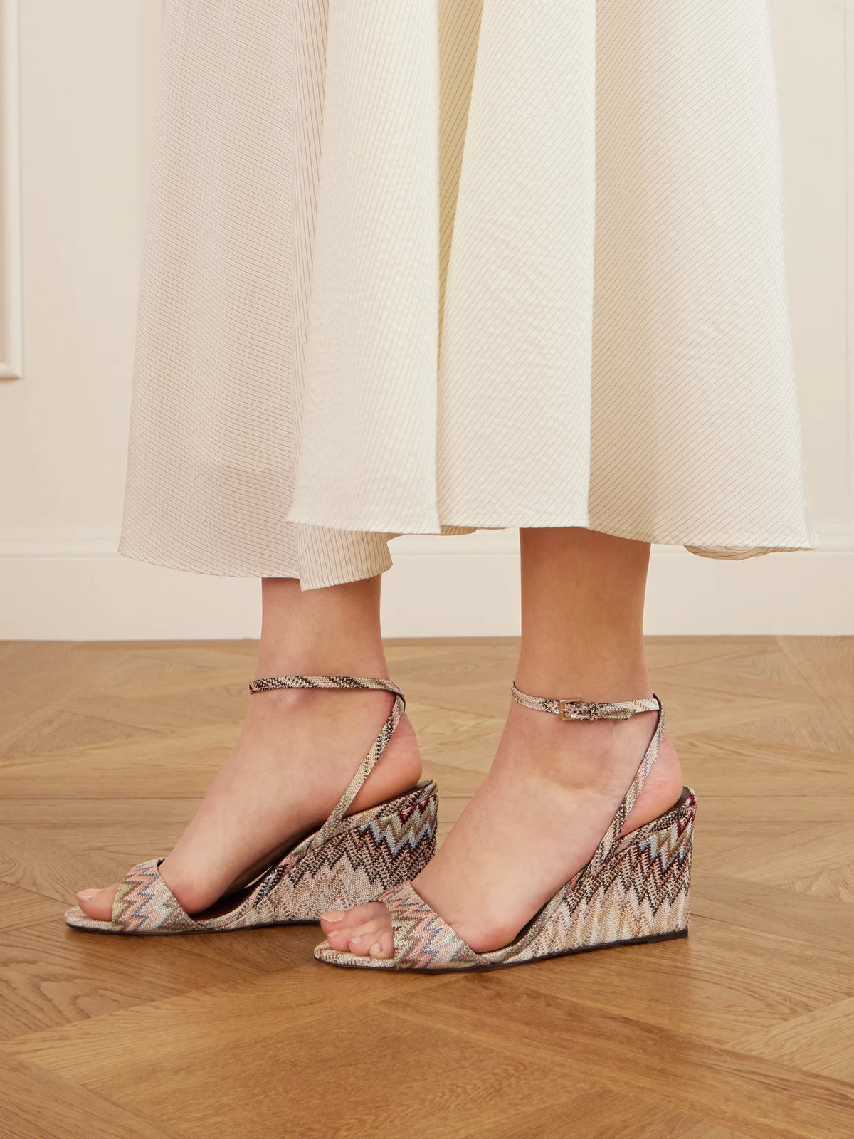 Julie Striped Woven Sandals