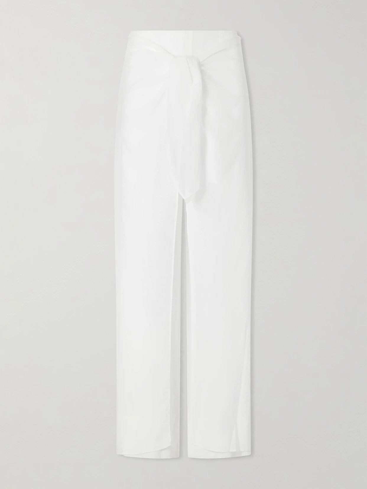 Porto Tie-detailed Cotton-voile Wide-leg Pants