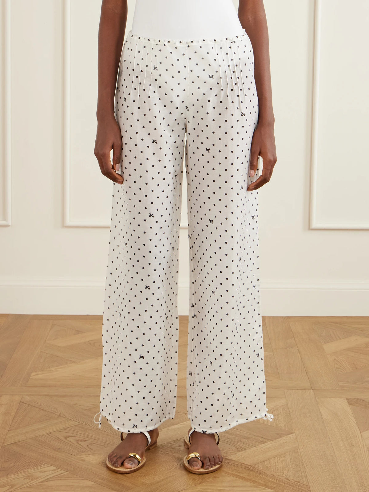Kiki Polka-dot Cotton And Silk-blend Balloon Pants
