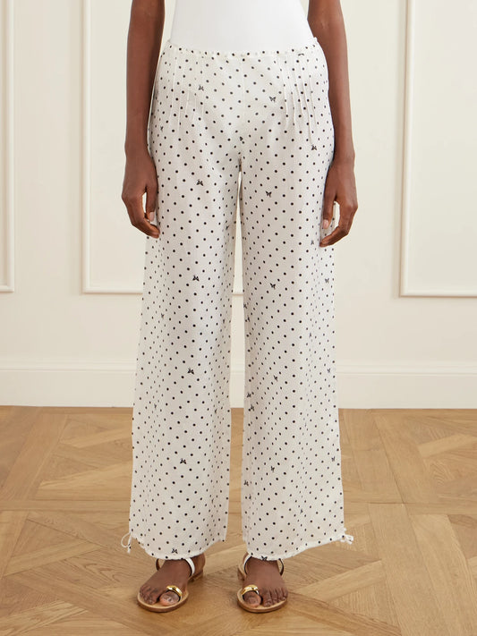 Kiki Polka-dot Cotton And Silk-blend Balloon Pants