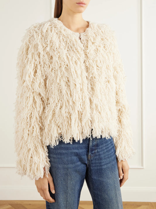 FRAME The Fringe Alpaca Wool-blend Jacket