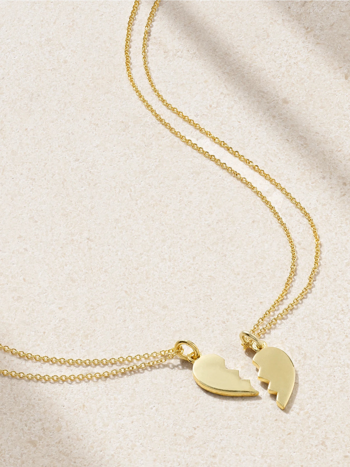 Set Of Two Mini Piece Of My Heart 18-karat Gold Necklaces