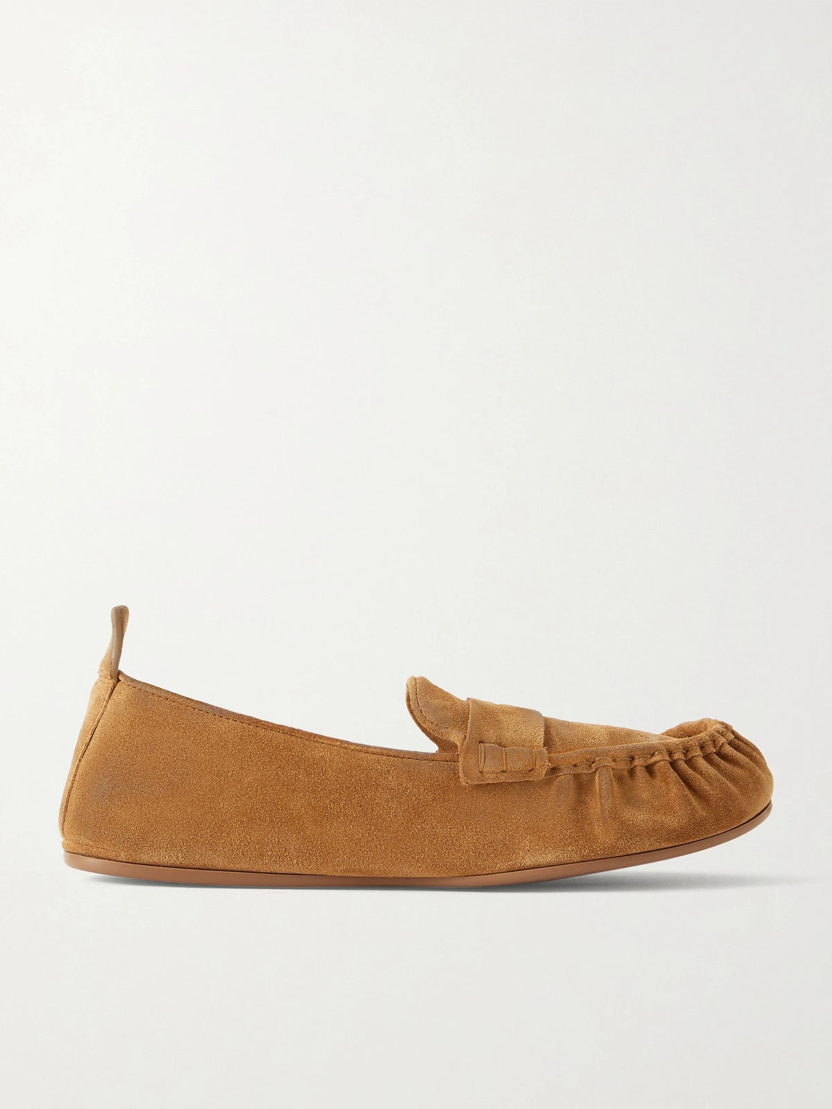 Distressed Suede Loafers