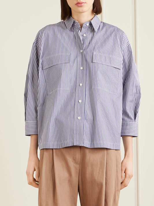 Brunello Cucinelli Striped Cotton-poplin Shirt