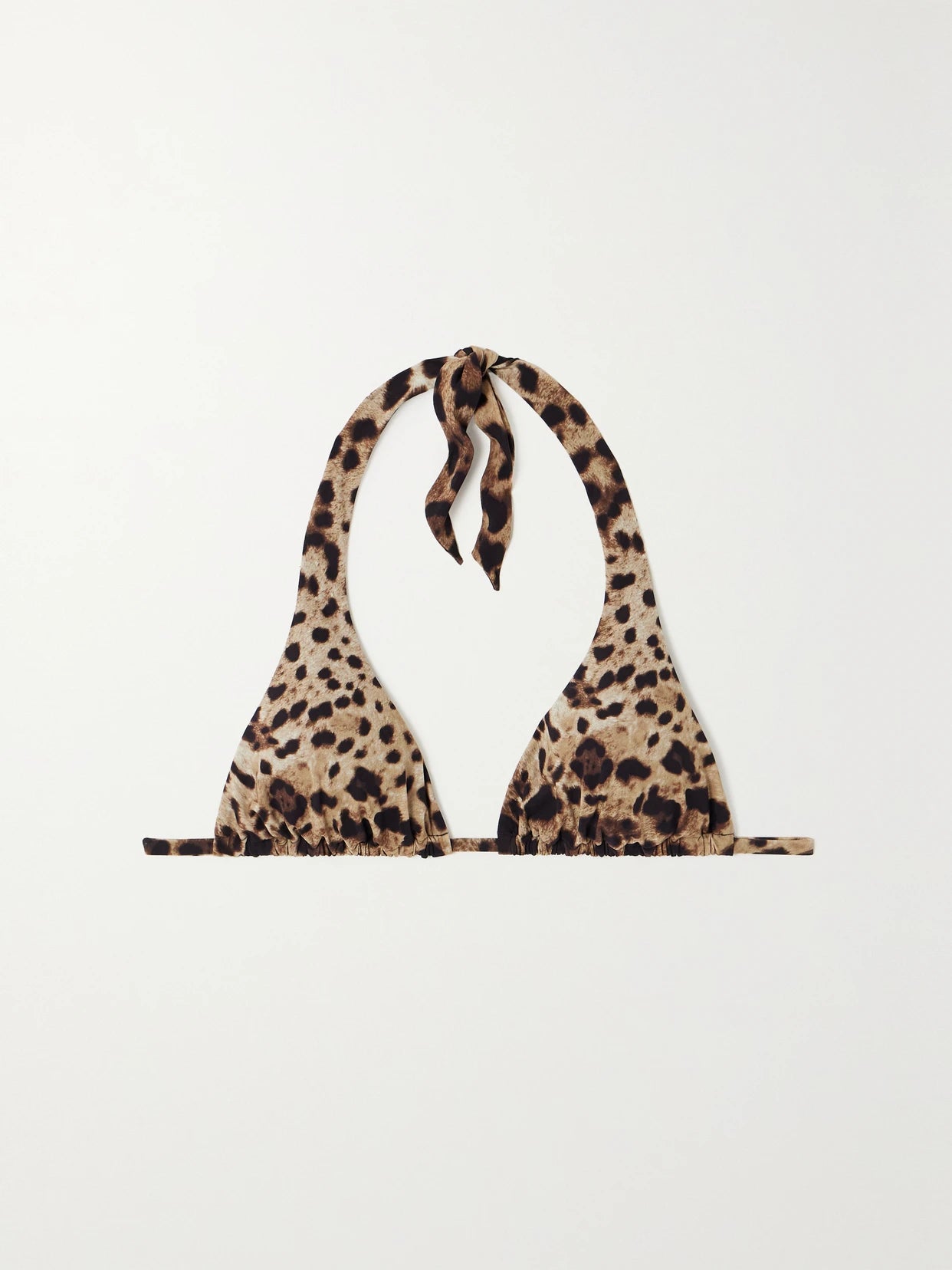 Leopard-print Halterneck Bikini Top
