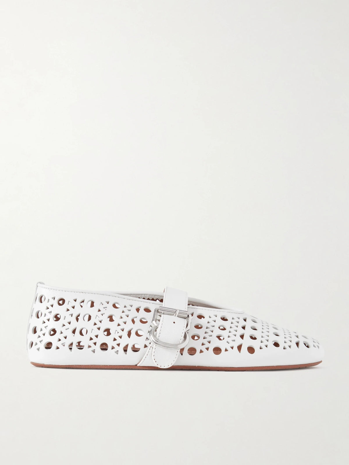Perforated Leather Ballet Flats