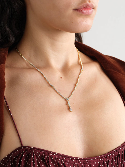 Image of Necklaces. Product name - Vivi 18-karat Gold Diamond Necklace in Multi colour by brand - Anita Ko