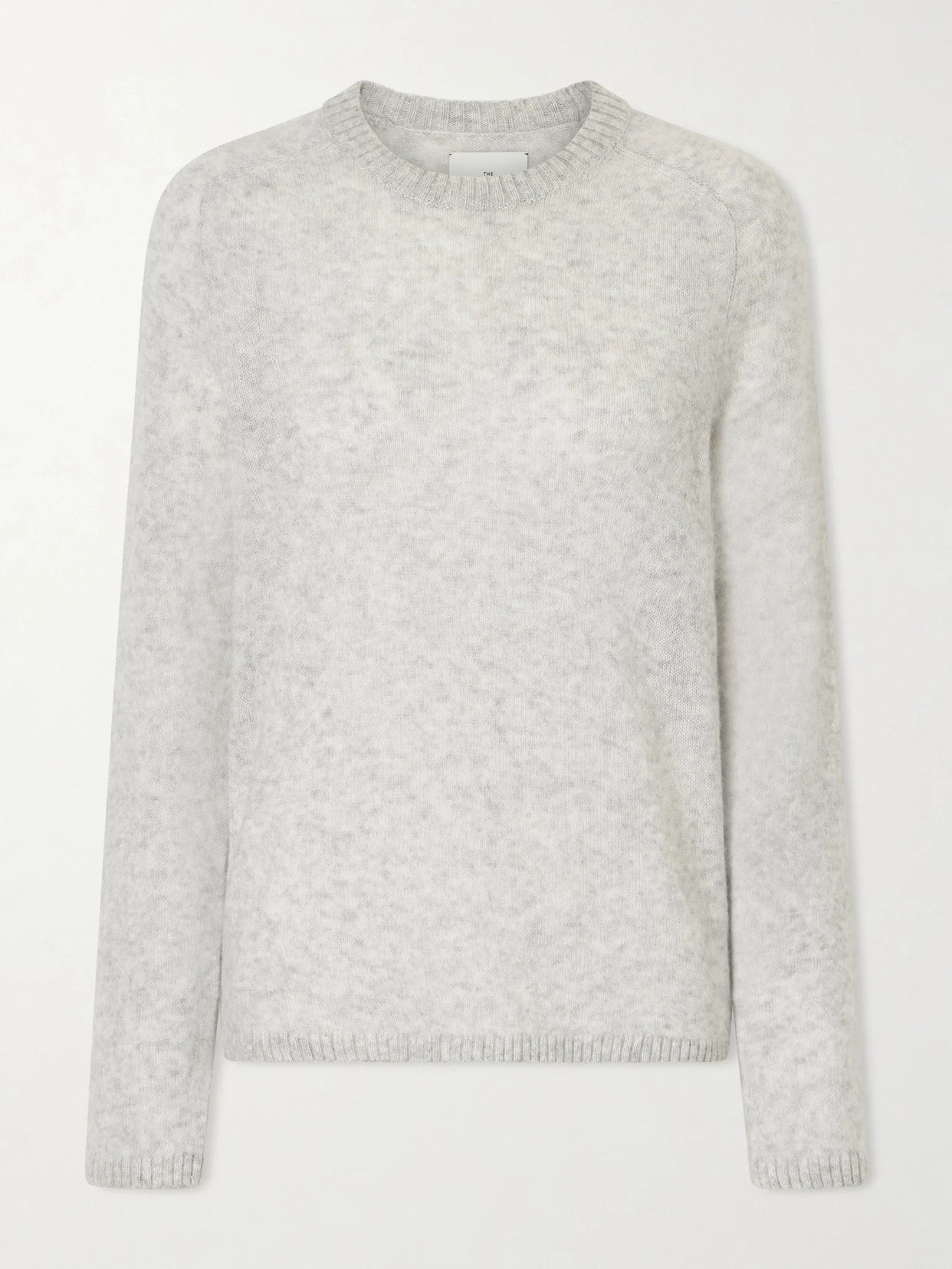 Image of a model wearing Outerwear. Product name - Nimbus Laurel Knitted Cashmere And Silk-blend Sweater in Gray colour by brand - The Elder Statesman