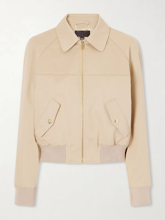 Image of Coats & Jackets. Product name - Saul Cotton Bomber Jacket in Beige colour by brand - Nili Lotan