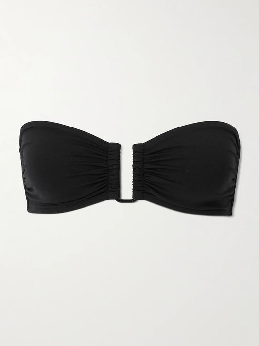 Image of Swimwear. Product name - Les Permanents Show Bandeau Bikini Top in Black colour by brand - Eres