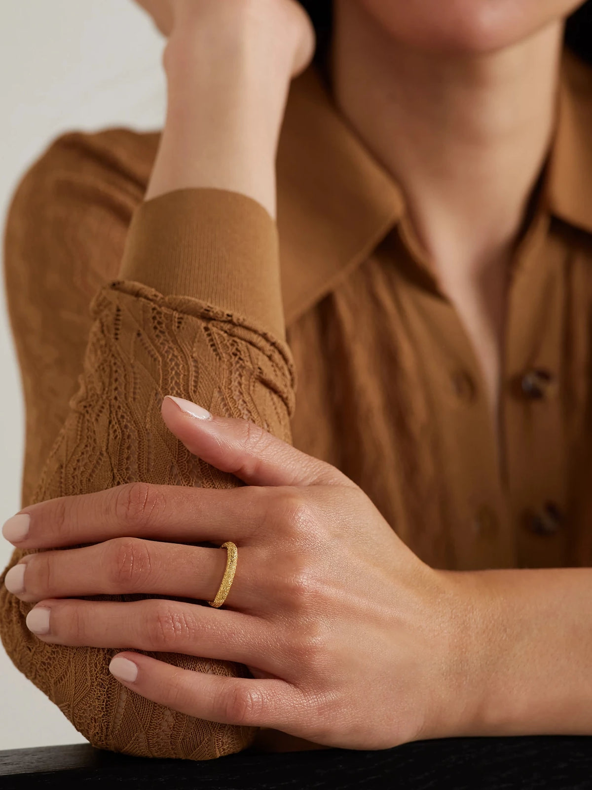 Image of Rings. Product name - Florentine Finish 18-karat Gold Ring in Multi colour by brand - Carolina Bucci