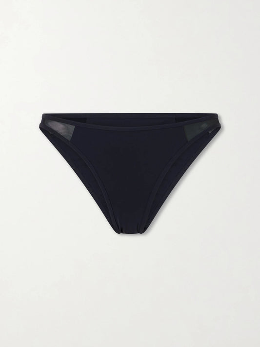 Image of Swimwear. Product name - Peep Show Mesh Bikini Bottom in Black colour by brand - Kiki de Montparnasse