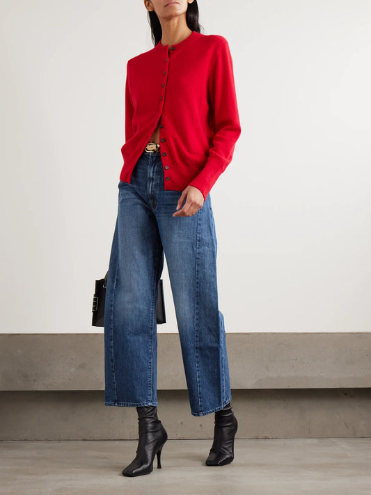 Image of Jeans. Product name - The Half Pipe Ankle High-rise Barrel-leg Jeans in Mid denim colour by brand - Mother