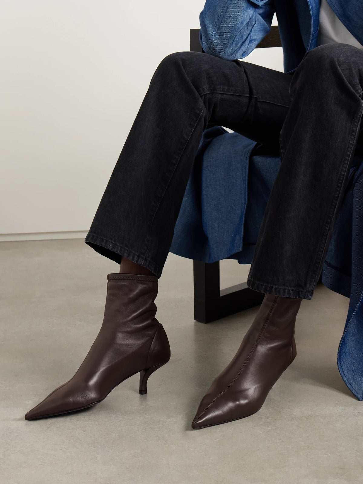 The Heeled Sock Leather Ankle Boots