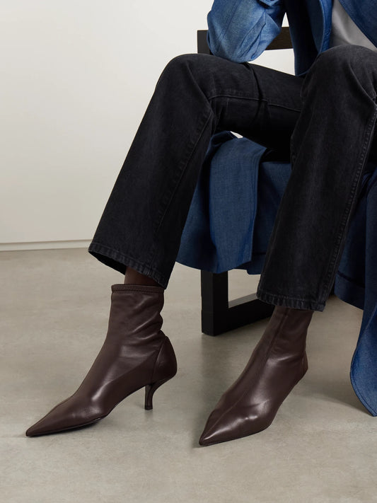 The Heeled Sock Leather Ankle Boots