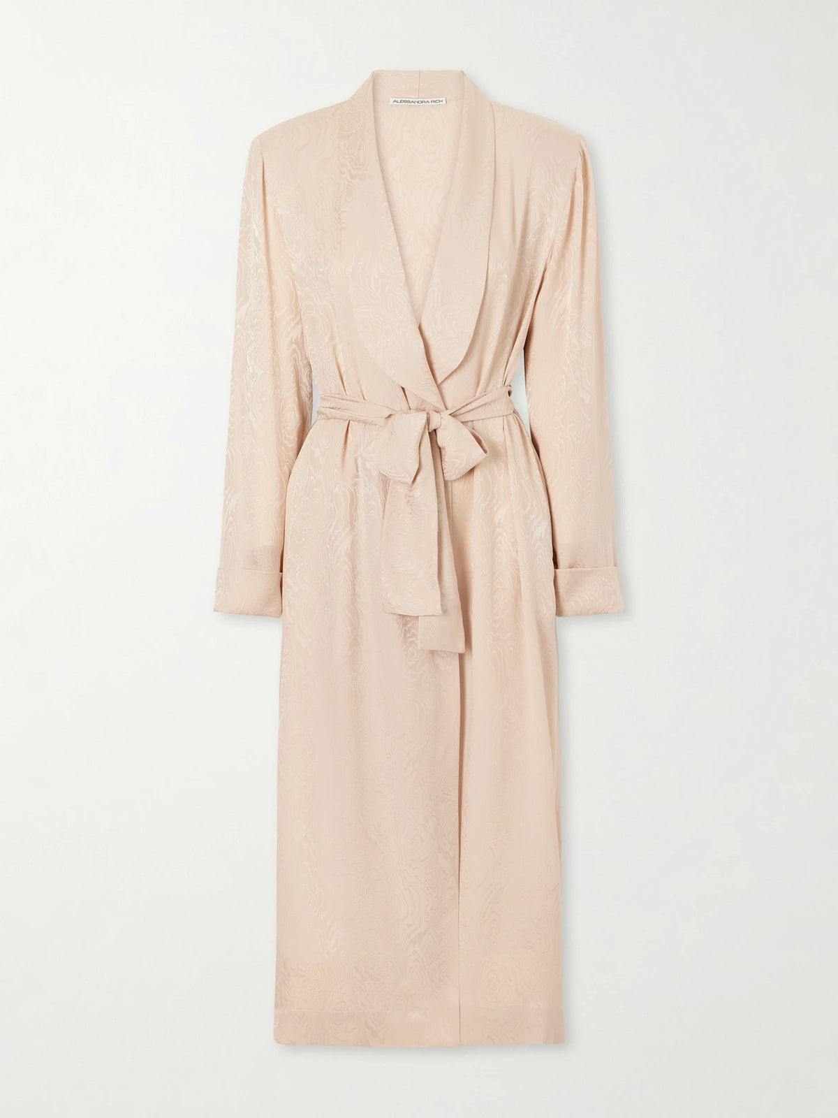 Belted Silk-moiré Midi Dress