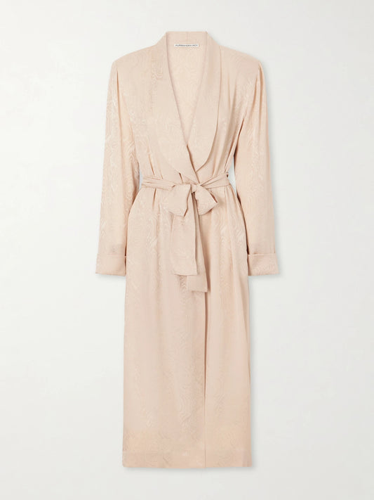Belted Silk-moiré Midi Dress