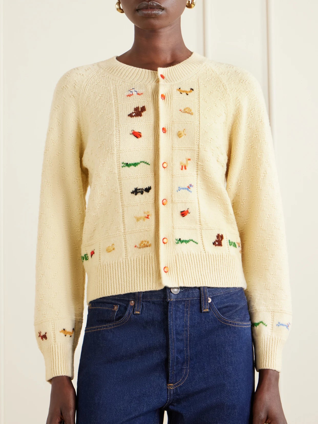 Zoologist Embroidered Merino Wool And Alpaca-blend Cardigan
