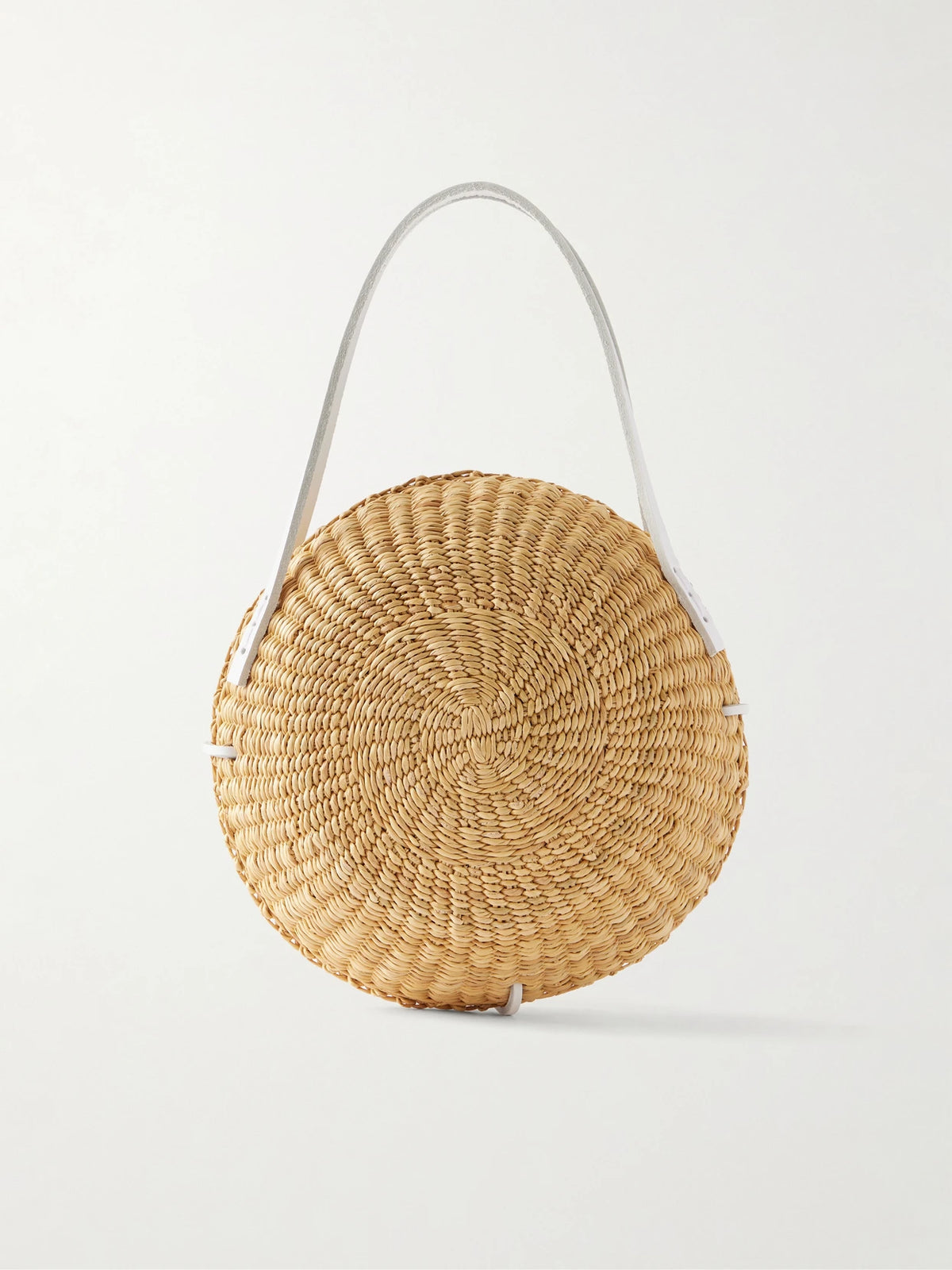 Talata Mini Leather-trimmed Raffia Bag
