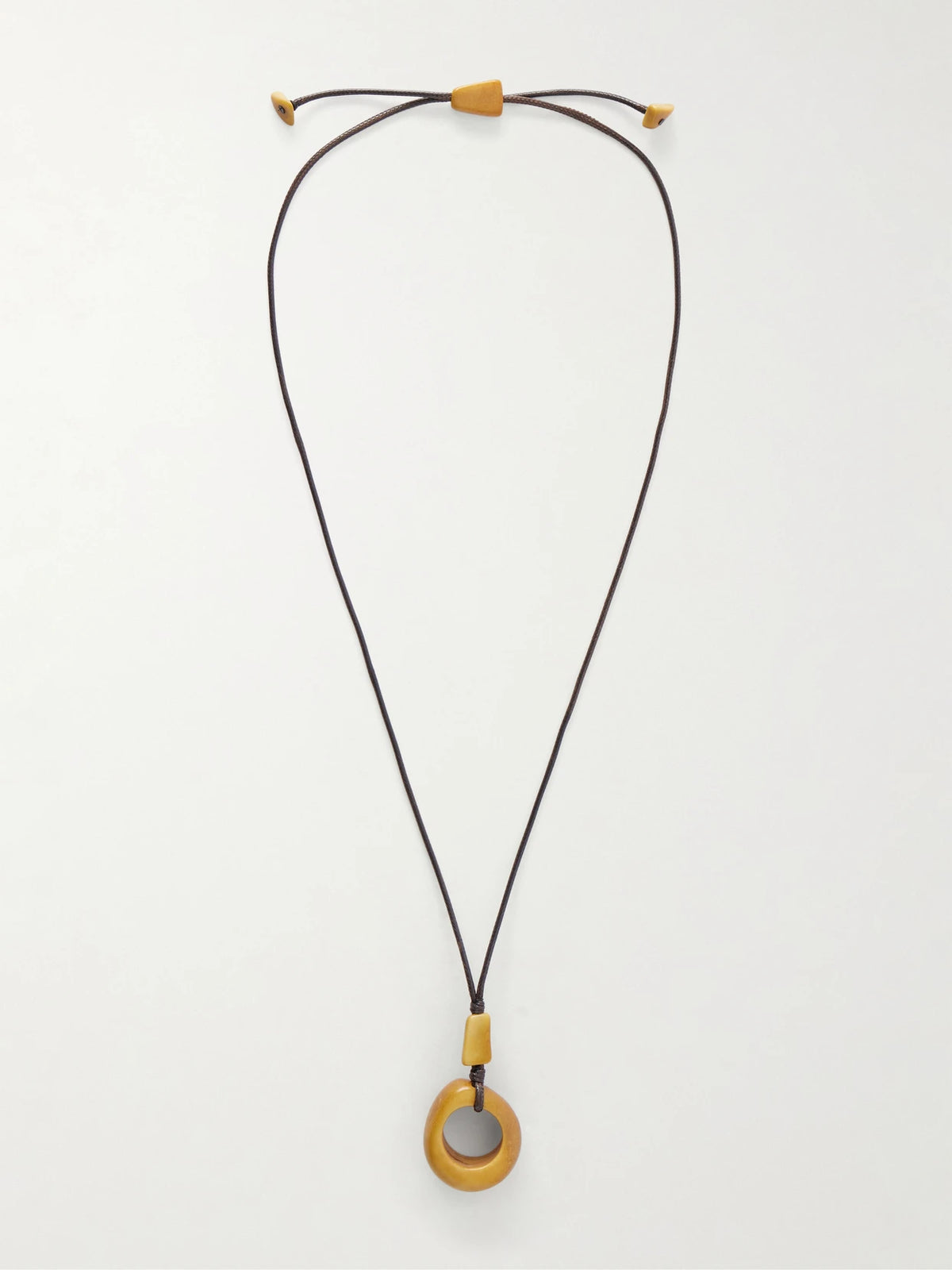 The Circle Pendant Beaded Tagua And Leather Necklace