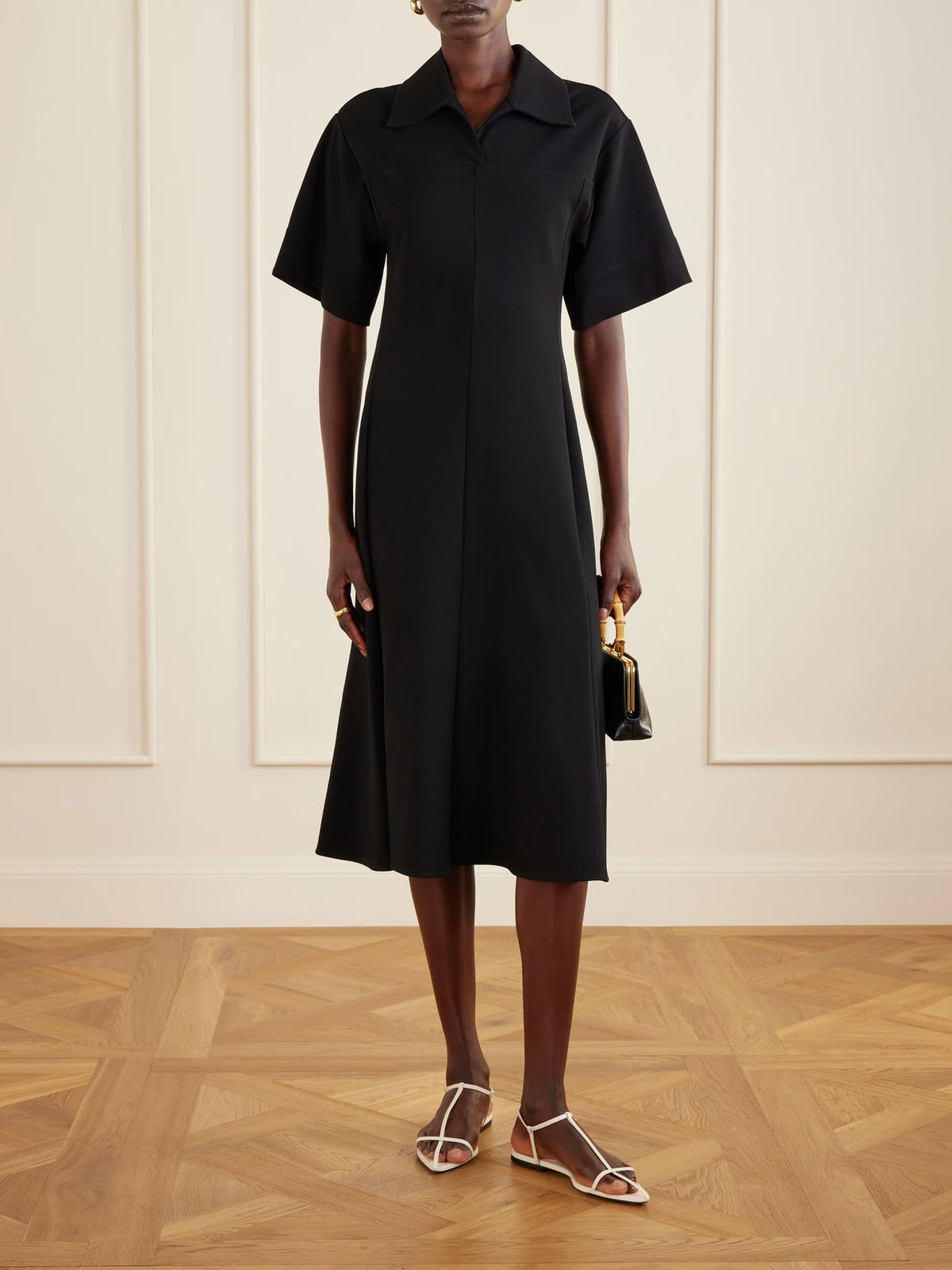 Image of Sandals. Product name - Leather Sandals in Cream colour by brand - Jil Sander
