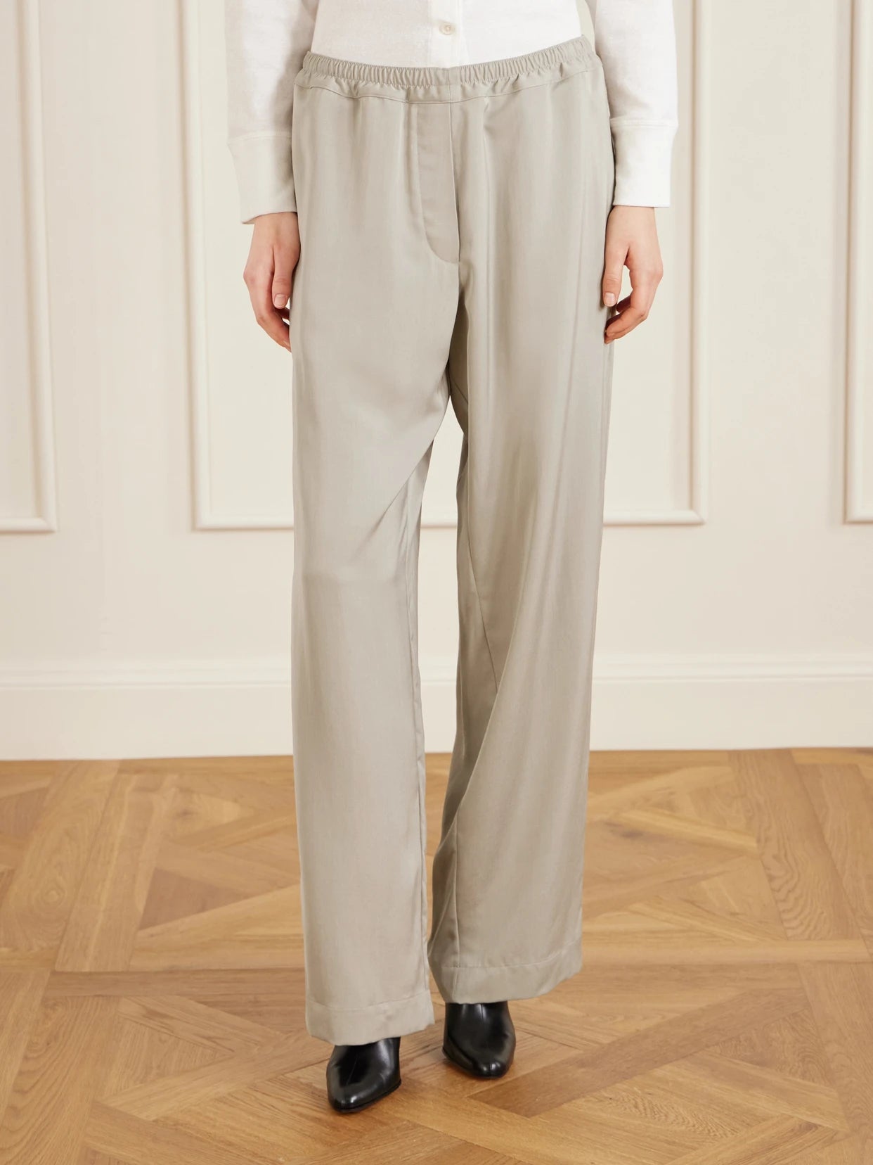 Duvain Silk Straight-leg Pants
