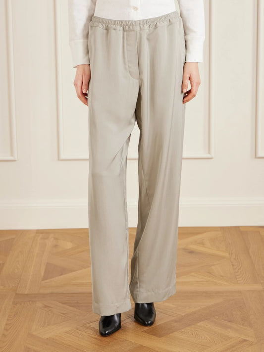Duvain Silk Straight-leg Pants