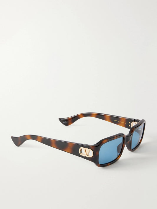 Valentino Eyewear Vlogo-embellished Square-frame Tortoiseshell Acetate Sunglasses