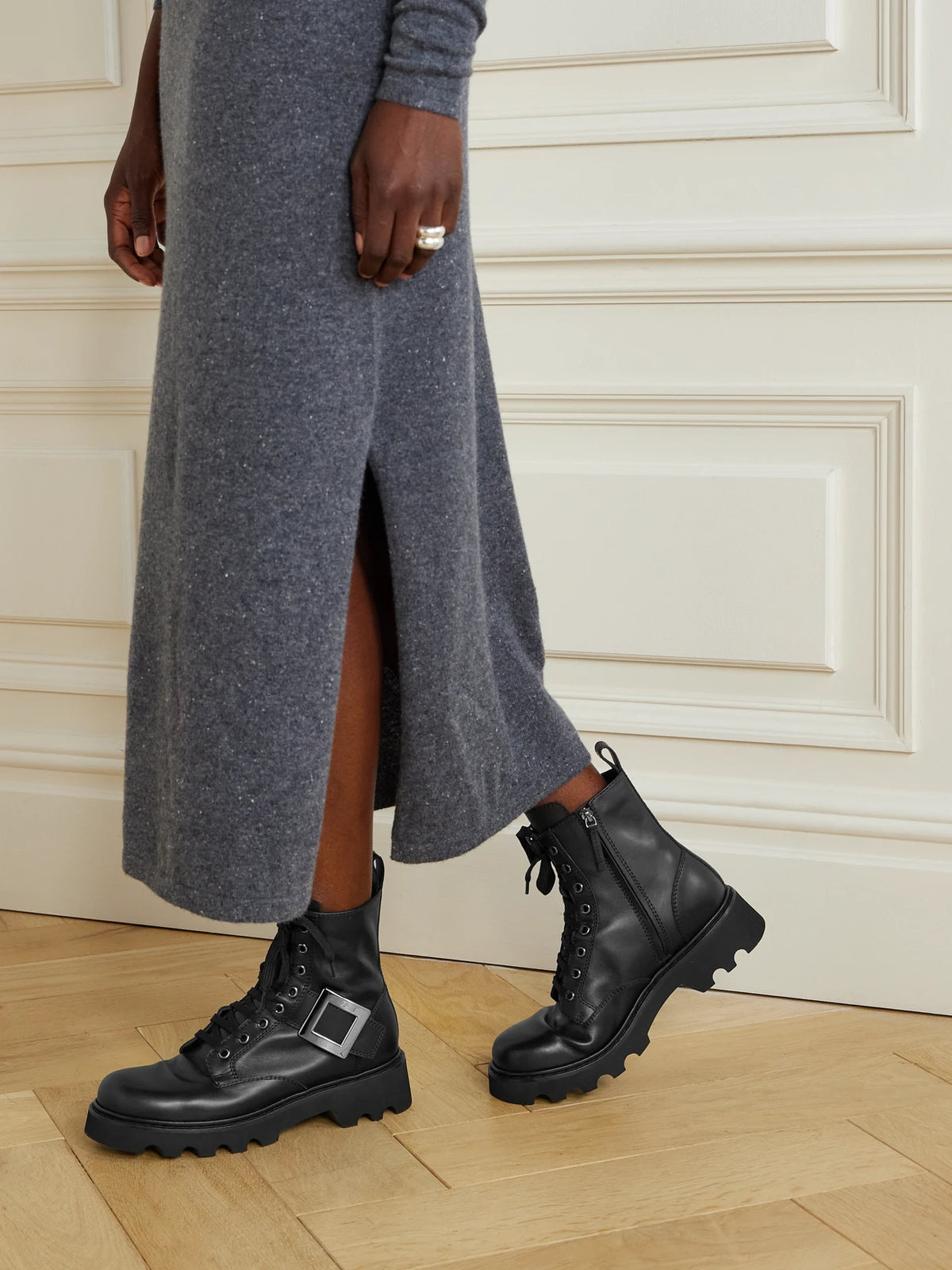 Viv Rangers 40 Buckled Leather Ankle Boots