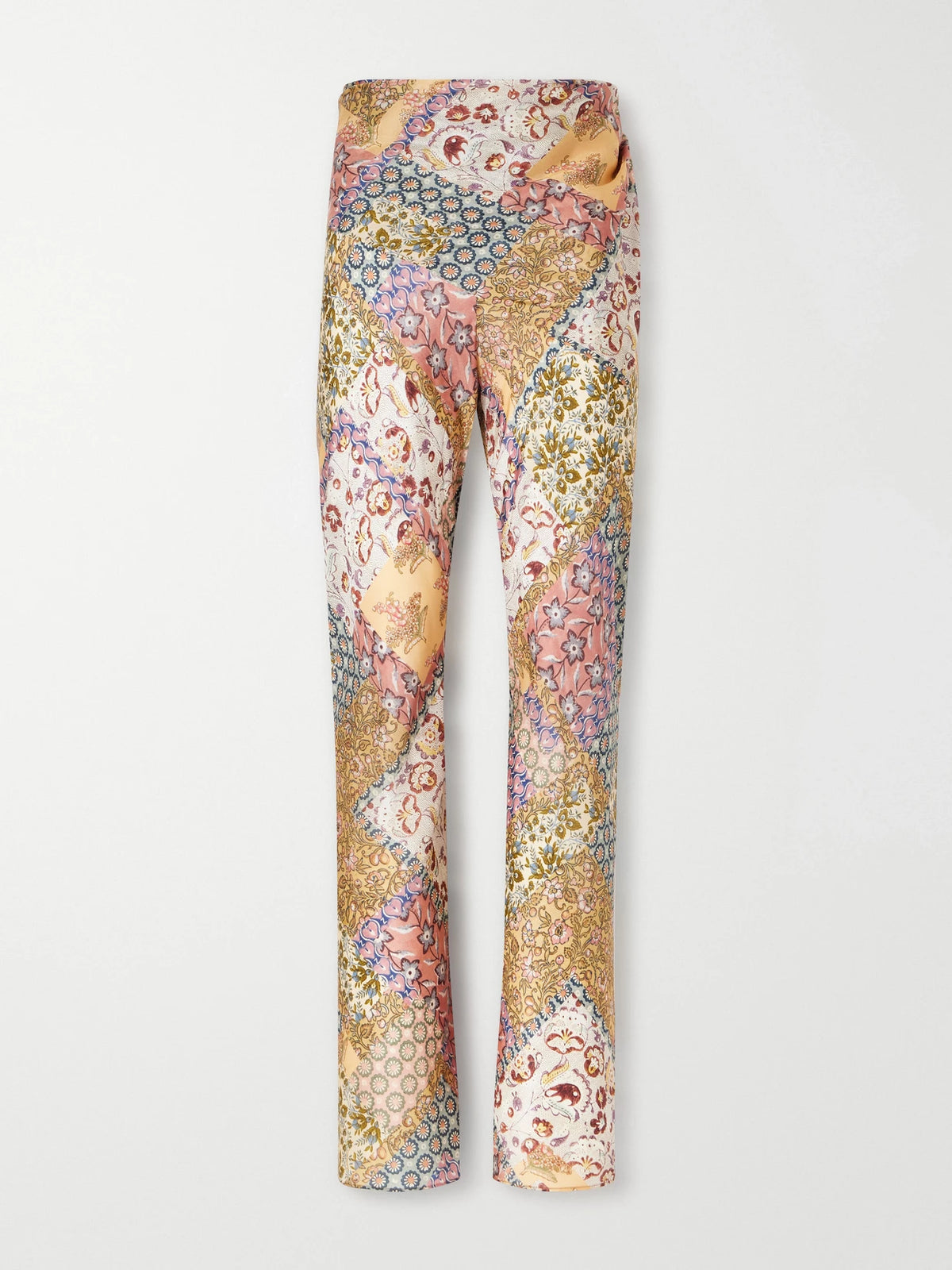 Zimmermann Fairlight Draped Printed Silk Wide-leg Pants