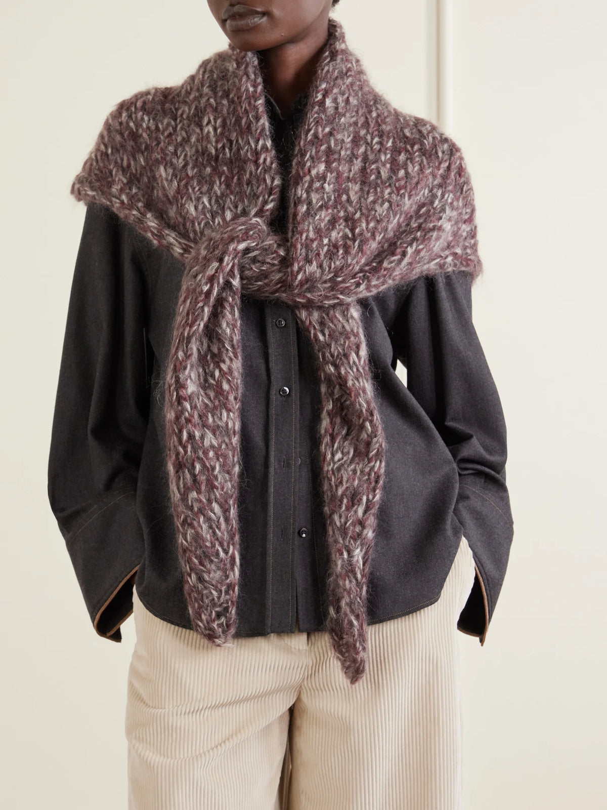 Mohair-blend Poncho