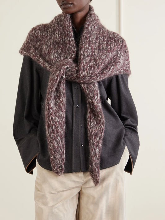 Mohair-blend Poncho