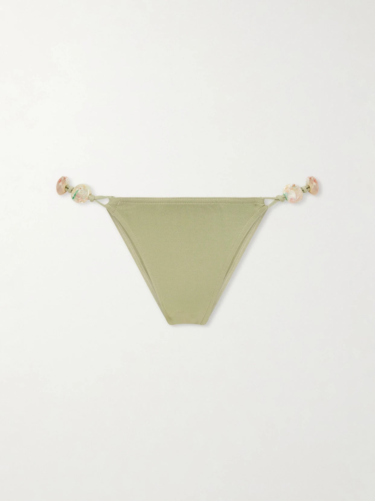 Image of Swimwear. Product name - Farrah Side-details Bikini Bottom in Green colour by brand - Eres