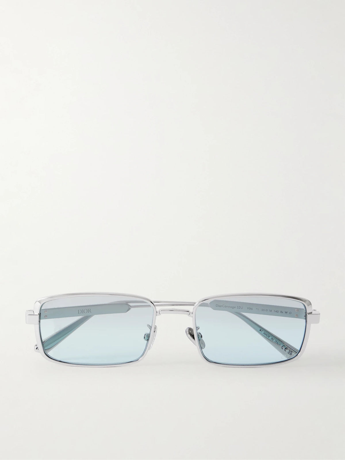 Diorcannage S2u Rectangular-frame Silver-tone Sunglasses