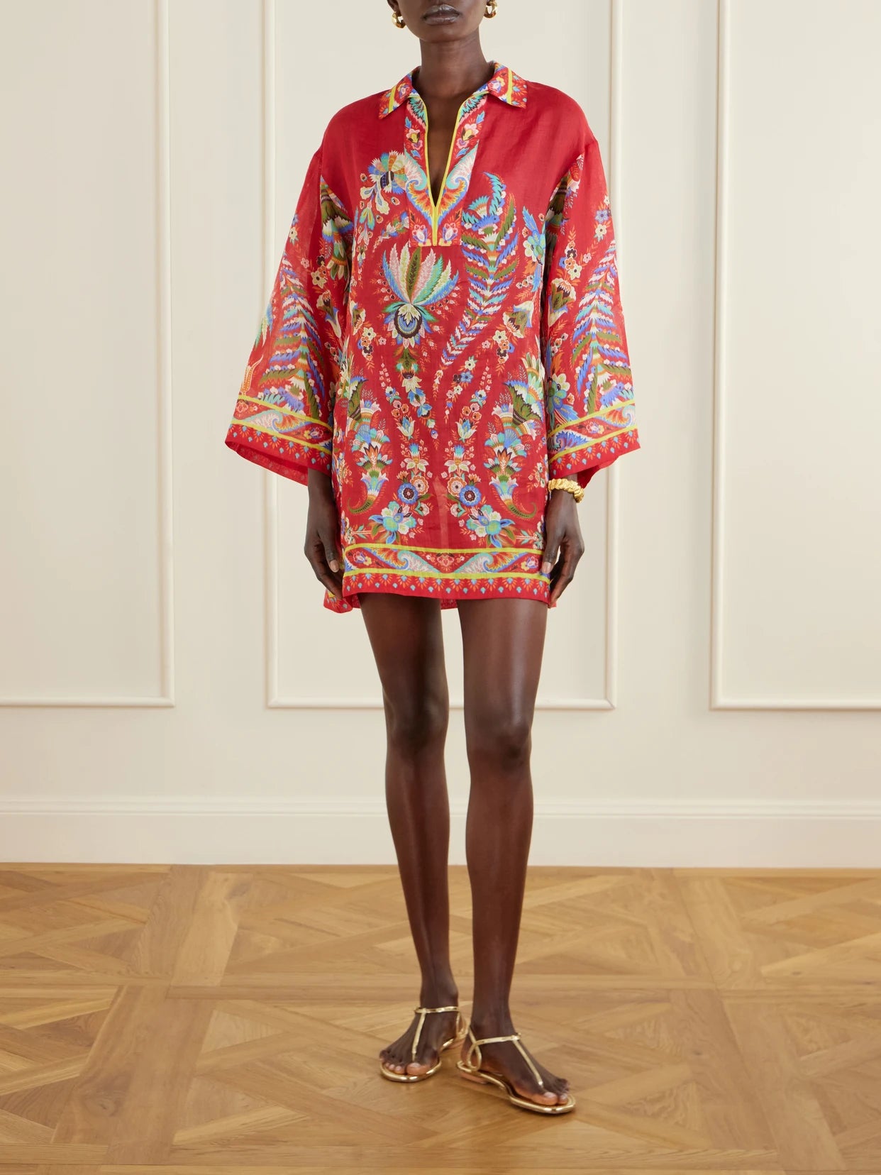 Image of Dresses. Product name - Floral-print Coverup in Red colour by brand - Etro