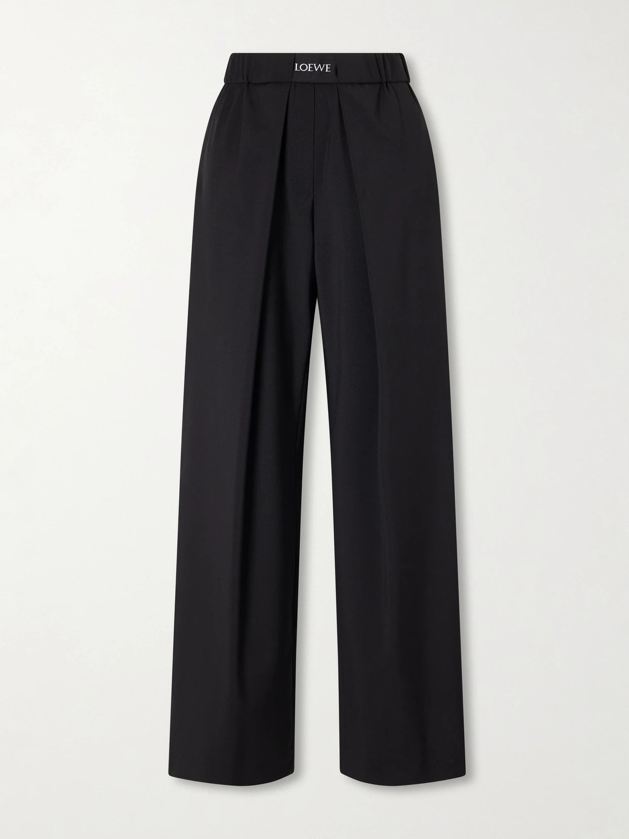 Pleated Wool Mid-rise Straight-leg Pants
