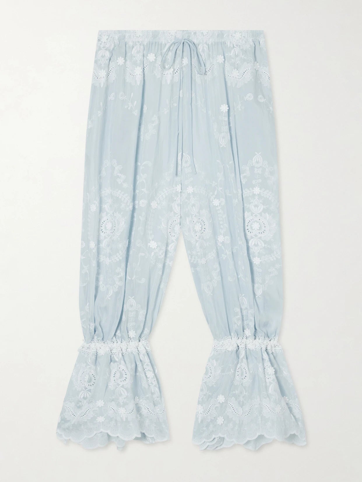 Nell Embroidered Silk-blend Balloon Pants