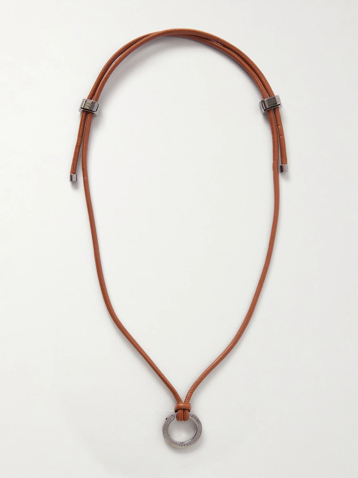 Leather And Silver-tone Necklace