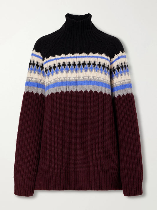 Dries Van Noten Fair Isle Wool And Cashmere-blend Turtleneck Sweater