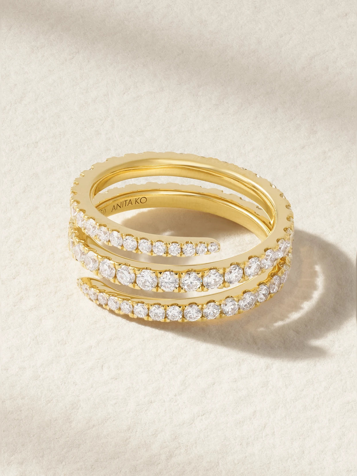 Coil 18-karat Gold Diamond Ring