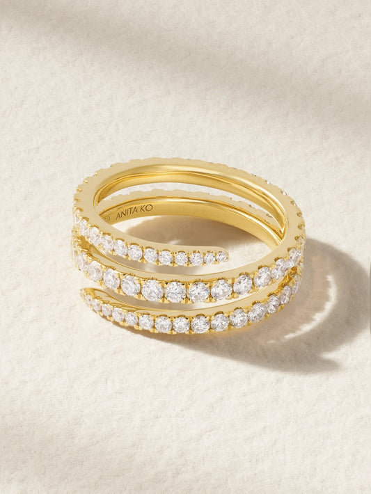Coil 18-karat Gold Diamond Ring
