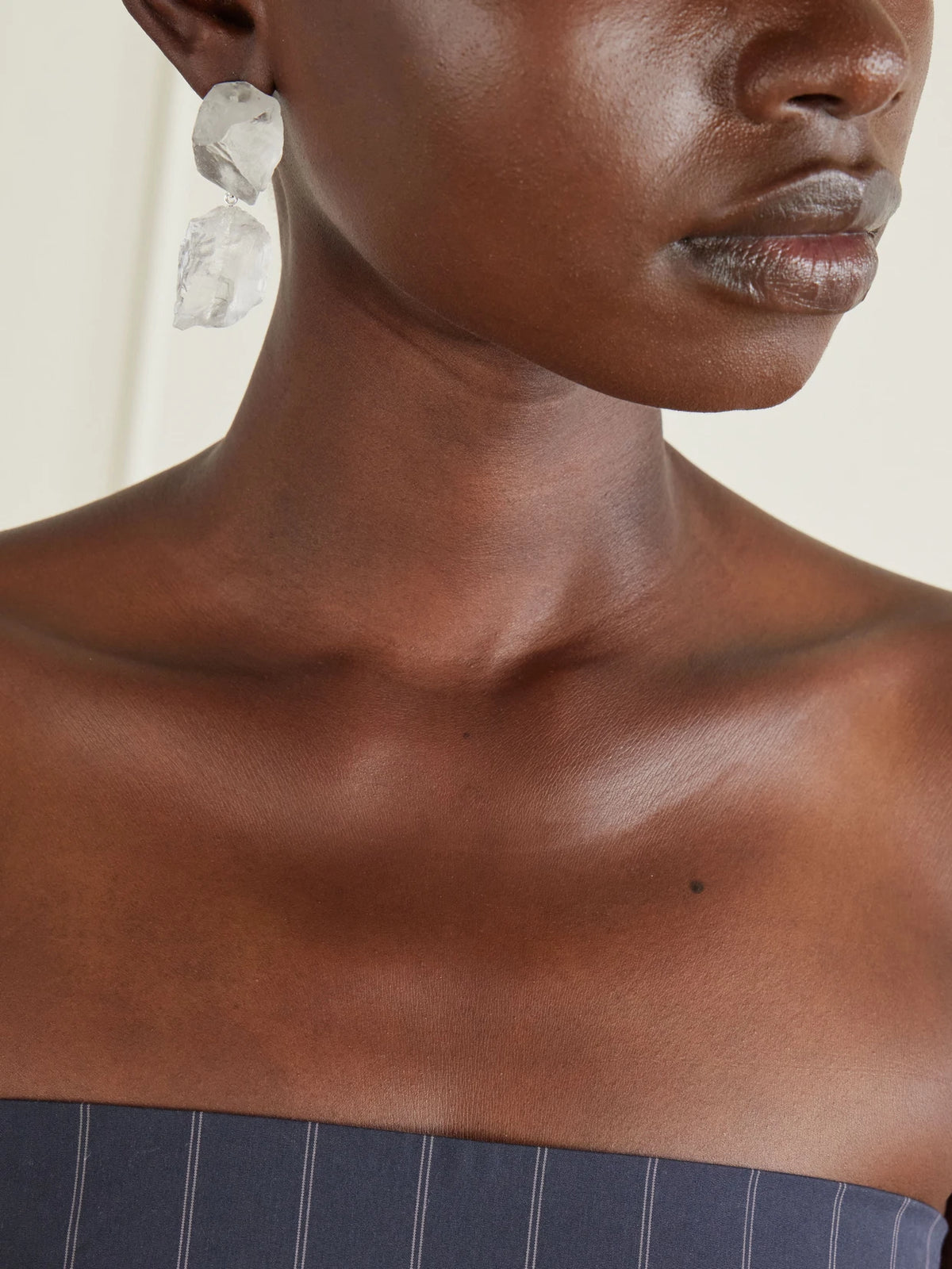 Image of Earrings. Product name - Crystal Drop Earrings in Clear colour by brand - Completedworks