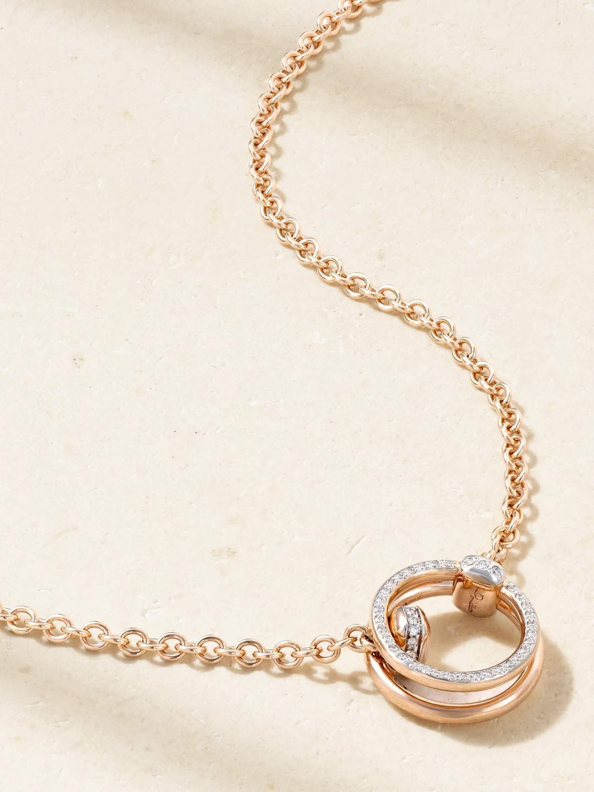 Together 18-karat Rose Gold, Rhodium-plated And Diamond Necklace