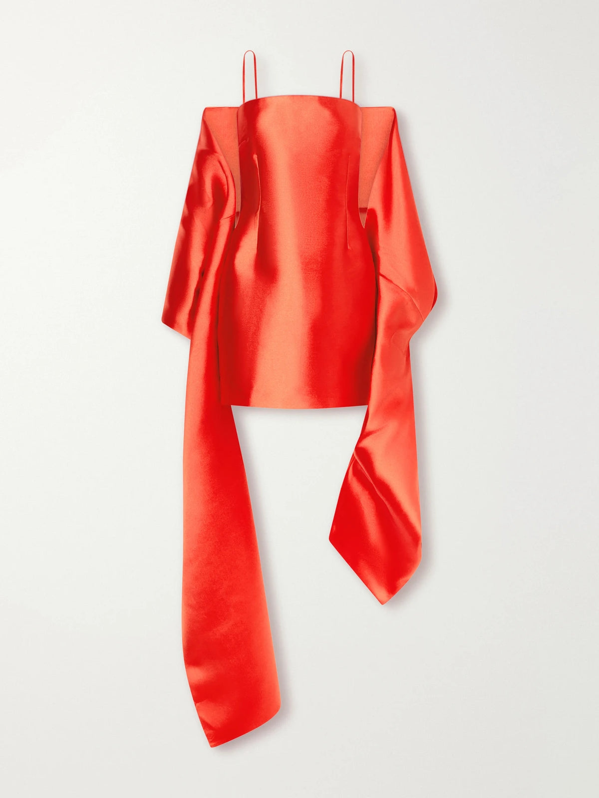 Solace London Bessette Shawl-detail Satin-twill Mini Dress