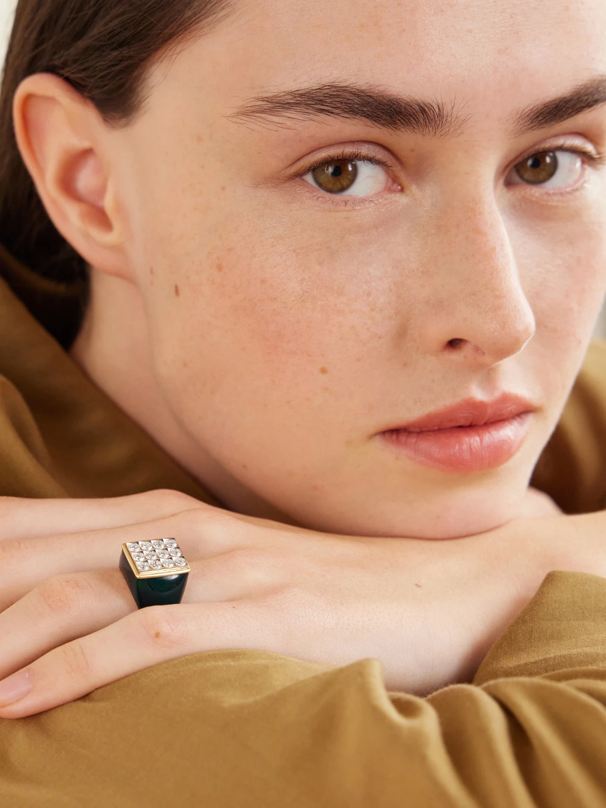 Image of Rings. Product name - Tuxedo 18-karat Gold, Diamond And Enamel Ring in Blue colour by brand - Ilaria Icardi